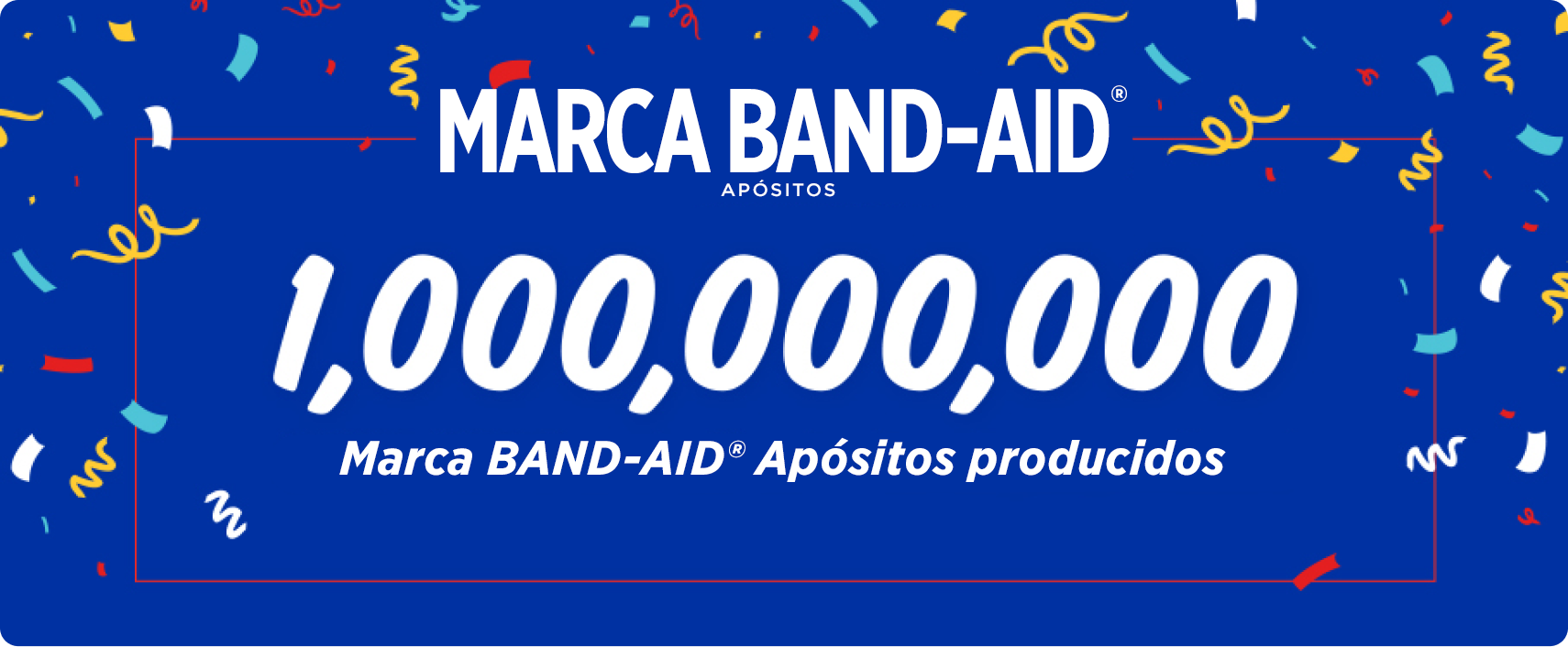 Cartel que celebra la producción del Marca BAND-AID® Apósito número 1,000 millones.