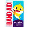 Marca BAND-AID® Venditas con imágenes de Baby Shark, 20 unidades, dorso del paquete
