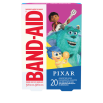 Marca BAND-AID® Apósitos con imágenes de personajes variados de Disney y Pixar, 20 unidades, reverso del paquete