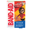 Marca BAND-AID® Apósitos con imágenes de personajes variados de Disney y Pixar, 20 unidades, frente del paquete