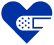 Corazón azul con vendita